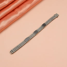 Textured Silver Bracelet for Men