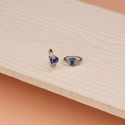 Silver Toe Rings with Blue Enamel Highlights and Stones