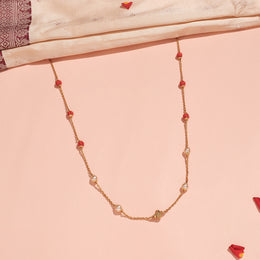 Majestic Silver Mala with Corals & Pearls