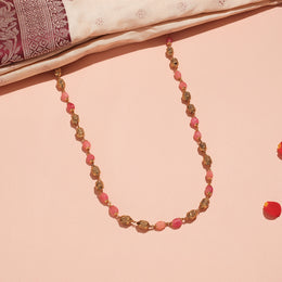 Elite Silver Mala with Rose Quartz & Antique Nakshi Beads