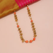 Elegant Silver Filigree Mala with Corals and Pearls