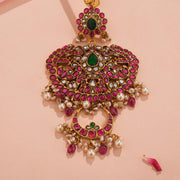 Silver Kamarbandh with Kundans and Chandbali Design