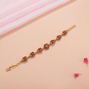 Sleek Silver Bracelet with Leaf and Floral Design