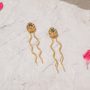 Elegant Silver Hair Pins with Kundan Highlights