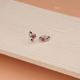 Silver Toe Rings with Heart and Stone Highlight