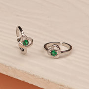 Silver Toe Rings with Heart Highlight