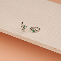 Silver Toe Rings with Heart Highlight