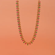 Simple and Sleek Silver Haaram with Mini Florals