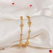 Elegant Floral Silver CZ Bangles