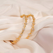 Silver Princess Bangles with Stone-Studded Florals