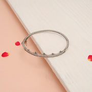 Graceful CZ Silver Kada with Crown Design