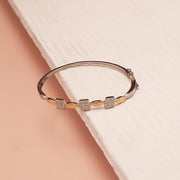 Elite Silver CZ Kada with Square Shaped CZ Detailing