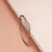 Majestic Silver Kada with Contemporary CZ Design