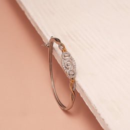 Majestic Silver Kada with Contemporary CZ Design
