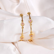 Stylish Silver Bangles with Floral CZ Design