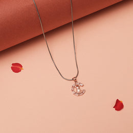 Adorable Silver Pendant with Teddy Charm & CZs