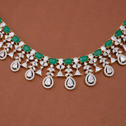 Emerald and Diamond-Inspired Statement Necklace