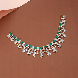 Emerald and Diamond-Inspired Statement Necklace
