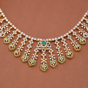 Emerald Floral Diamond-Inspired Statement Necklace