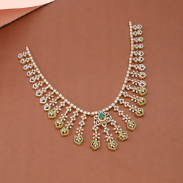 Emerald Floral Diamond-Inspired Statement Necklace