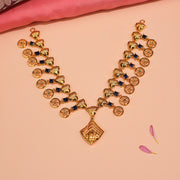 Trendy Party Wear Silver Necklace with Stones and Floral Design