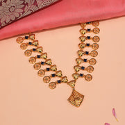 Trendy Party Wear Silver Necklace with Stones and Floral Design