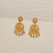 Silver Earrings in Traditional Gold Finish