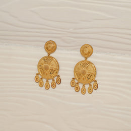 Silver Earrings in Traditional Gold Finish