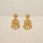 Silver Earrings in Traditional Gold Finish