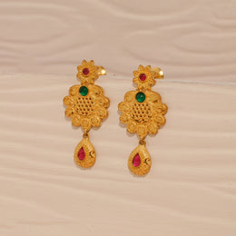 Simple Silver Earrings in Floral Drop Design