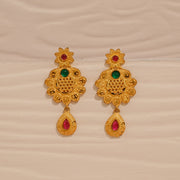 Simple Silver Earrings in Floral Drop Design