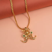 Bold Tiger Nail Pendant with Lord Ganesh Detailing