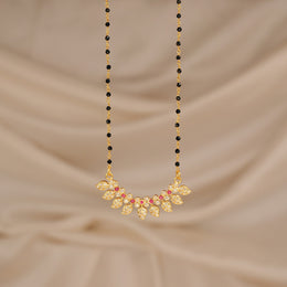 Single Layer Silver Black Beads with Crescent Pendant