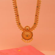 Traditional Temple Silver Floral Haaram