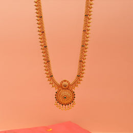 Traditional Temple Silver Floral Haaram