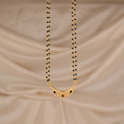 Trendy Silver Black Beads with CZ & Black Stone Pendant