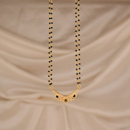 Trendy Silver Black Beads with CZ & Black Stone Pendant