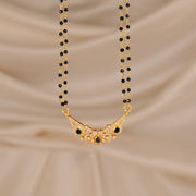 Trendy Silver Black Beads with CZ & Black Stone Pendant