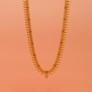 Traditional Silver Haaram with Mini Leaf Detailing