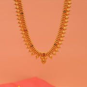 Traditional Silver Haaram with Mini Leaf Detailing