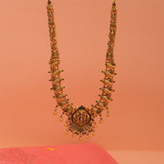 Antique Silver Ram Parivar Haaram with Conch Detailing