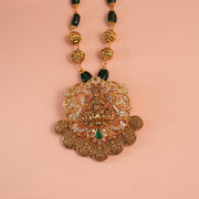 Silver Lakshmi Devi Pendant with Lakshmi Kasu Detailing