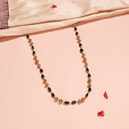 Enchanting Silver Mala with Nakshi Beads & Emeral Stones
