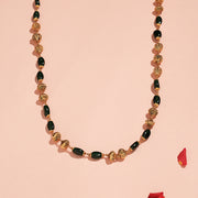 Enchanting Silver Mala with Nakshi Beads & Emeral Stones