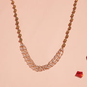 Antique Silver Nakshi Beads Mala with Tiny Layered Pearls