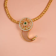 Silver Tiger Nail Pendant with Floral Highlight