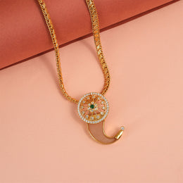 Silver Tiger Nail Pendant with Floral Highlight