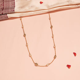 Elegant Silver Chain with Pearls & Nakshi Beads