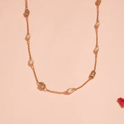 Elegant Silver Chain with Pearls & Nakshi Beads