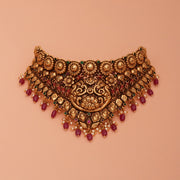 Temple Lakshmi Devi Choker with Floral Detailing